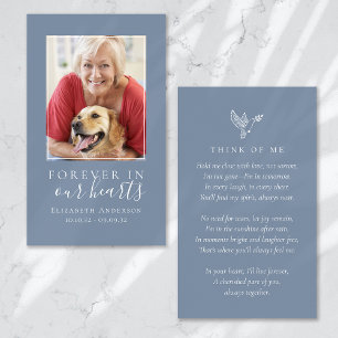 Cartes De Visite Forever in Our Hearts Photo Funeral Prayer Card
