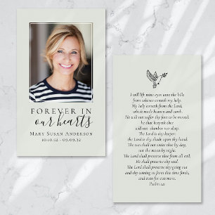 Cartes De Visite Forever in Our Hearts Photo Funeral Prayer Card