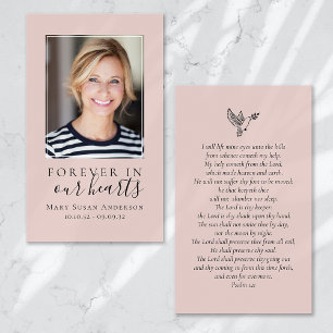 Cartes De Visite Forever in Our Hearts Photo Funeral Prayer Card