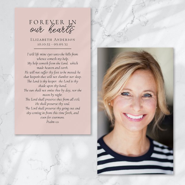 Cartes De Visite Forever in Our Hearts Photo Funeral Prayer Card (Créateur téléchargé)