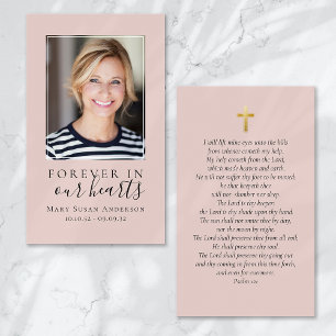 Cartes De Visite Forever in Our Hearts Photo Funeral Prayer Card