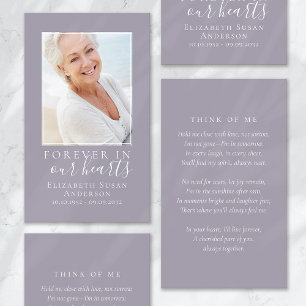 Cartes De Visite Forever in Our Hearts Photo Funeral Prayer Card