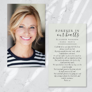 Cartes De Visite Forever in Our Hearts Photo Funeral Prayer Card