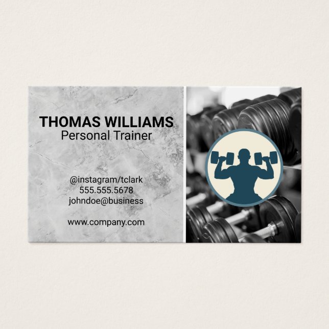 Cartes De Visite Formateur personnel | Logo de levage (Devant)