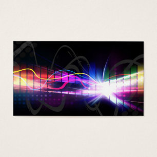 Cartes De Visite Forme de vague musicale d'arc-en-ciel