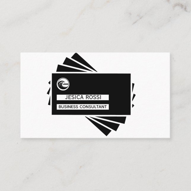 Cartes de visite forme d'icône graphique moderne (Devant)