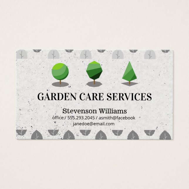 Cartes De Visite Formes d'arborescence | Jardin paysager (Devant)