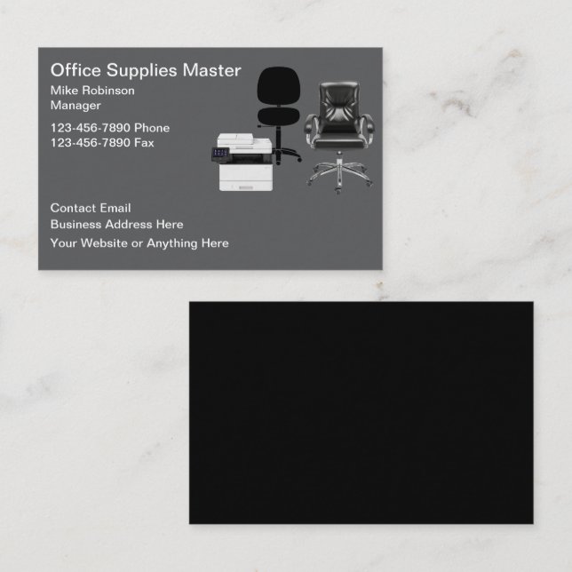 Cartes de visite Fournitures de bureau (Devant / Derrière)