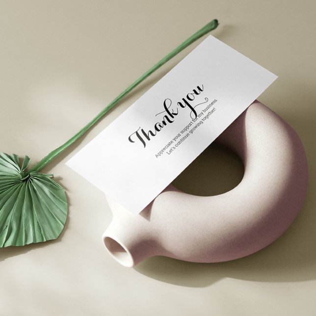 Cartes De Visite Fournitures promotionnelles Merci noir et blanc (Promotional Supplies Thank You Black And White)