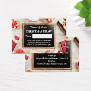 Cartes De Visite Frame de fête, Billets de raffle de fête de Noël