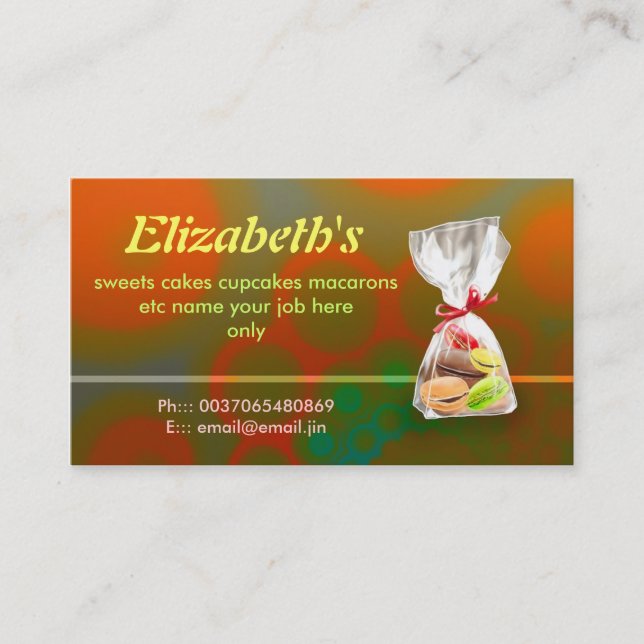 Cartes de visite français de boulangerie de (Devant)