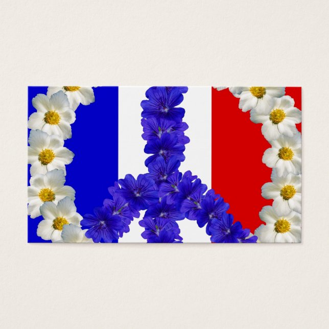 Cartes De Visite french flag peace sign (Devant)