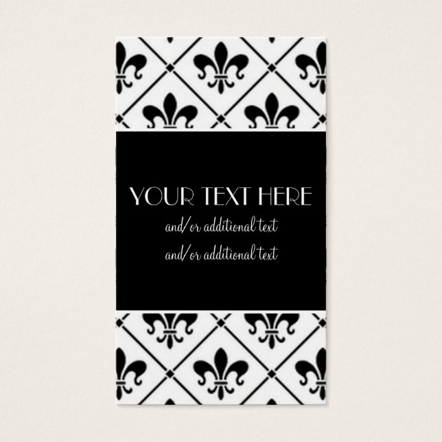 Cartes De Visite Frontière Fleur De Lis (Devant)