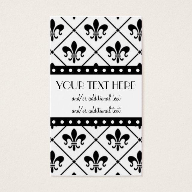 Cartes De Visite Frontière Fleur De Lis (Devant)