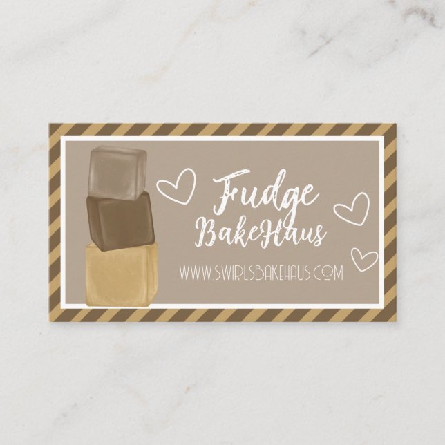 Cartes de visite Fudge personnalisables (Devant)
