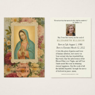 Cartes De Visite Funérailles catholiques Marie bénie Floral