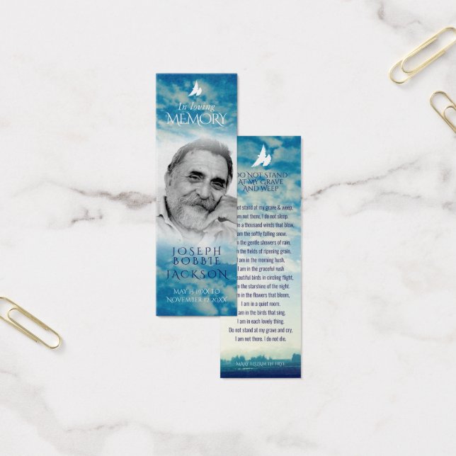 Cartes De Visite Funérailles dans la mémoire amoureuse nuages mince (Bureau)