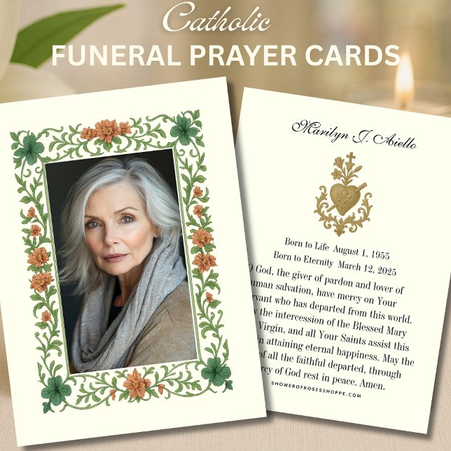 Cartes De Visite Funérailles Mémorial Jésus prière Photo (Créateur téléchargé)