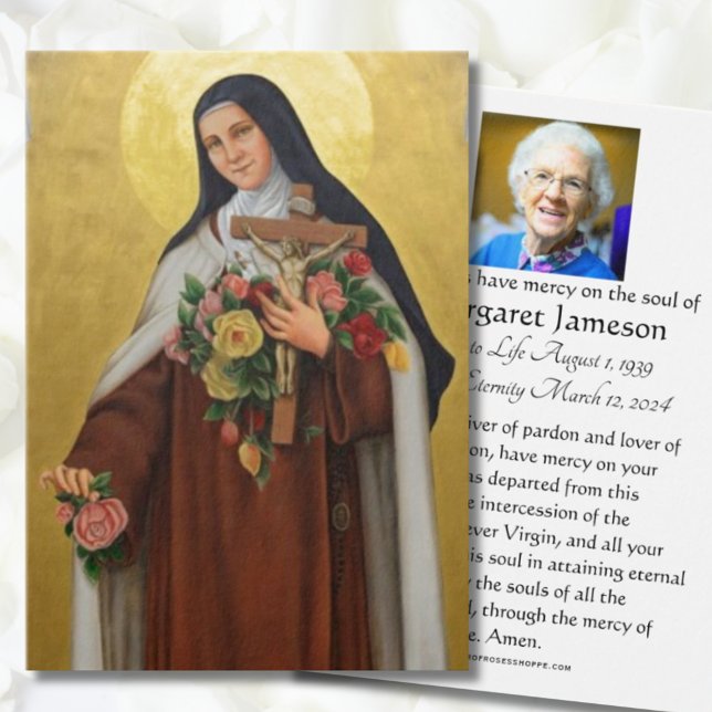 Cartes De Visite Funérailles Mémorial Saint Card St Therese Lisieux (Créateur téléchargé)