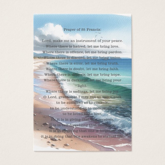 Cartes De Visite Funérailles / Prière commémorative de Saint Franço (Devant)