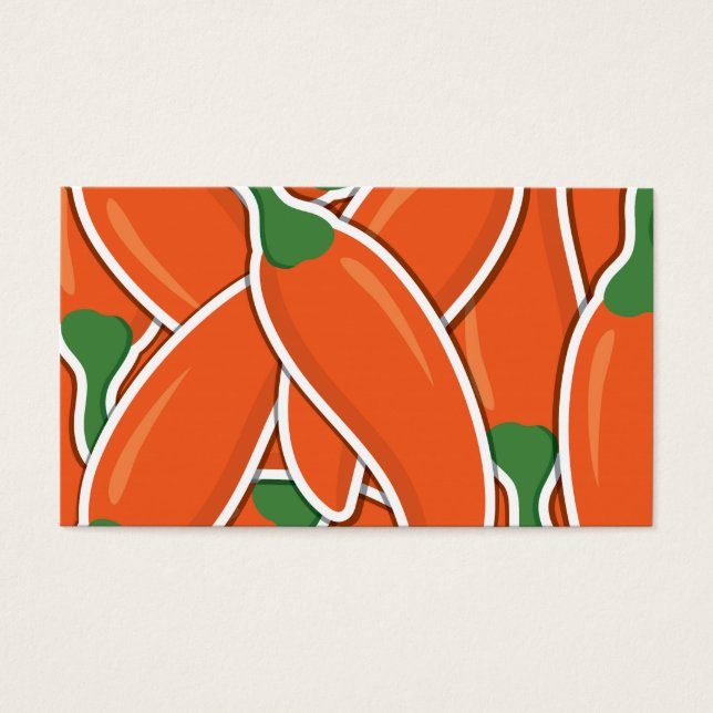 Cartes De Visite Funky orange chilli peppers (Devant)