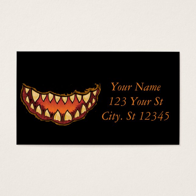 Cartes De Visite Funny Effrayant Jack O'lantern Thunder_Cove (Devant)