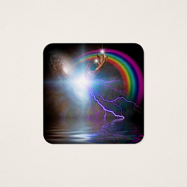 Cartes De Visite Galaxie et arc-en-ciel (Devant)