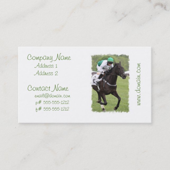 Cartes de visite galopants de cheval de course (Devant)
