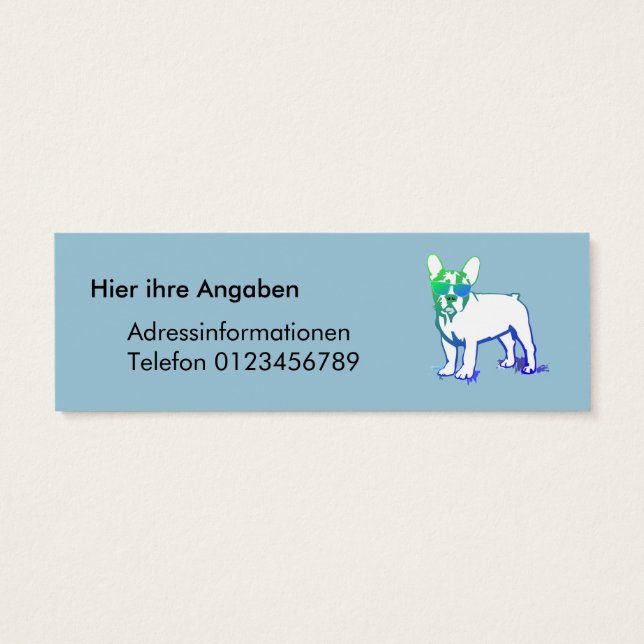 Cartes De Visite Garçon Bouledogue Français le plus cool (Dos)