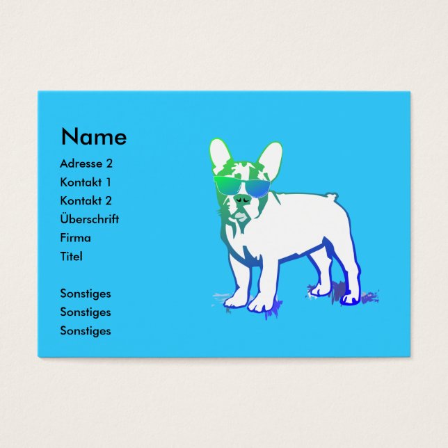 Cartes De Visite Garçon French Bulldog le plus cool (Devant)