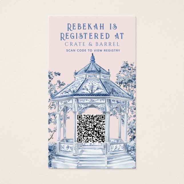 Cartes De Visite Gazebo - Chinoiserie bleue et blanche | Registre d (Devant)