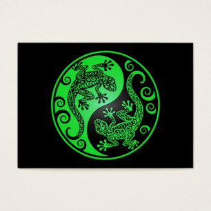 Cartes De Visite Geckos verts et noirs de Yin Yang
