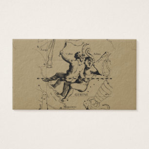 Cartes De Visite Gemini Constellation Map Hevelius vers 1690