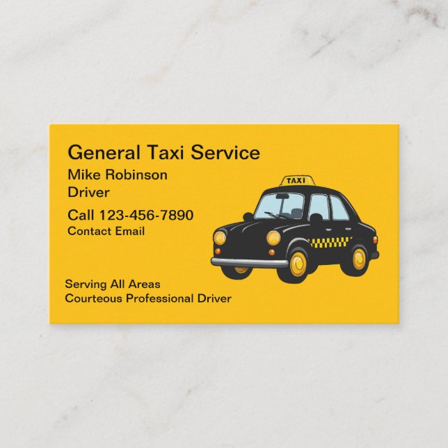 Cartes de visite génériques simples pour chauffeur (Devant)