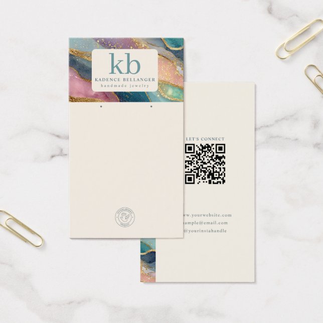 Cartes De Visite Geode Pattern Monogram Jewelry Display Cards (Bureau)