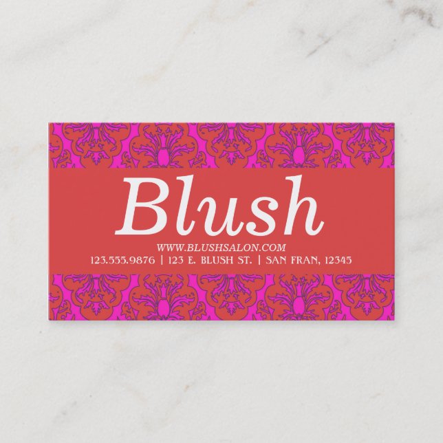 CARTES DE VISITE GIRLY DE DAMASSÉ (Devant)