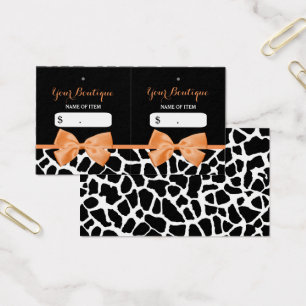 Cartes De Visite Girly Giraffe Imprimer Orange Bow Boutique Hang Ta