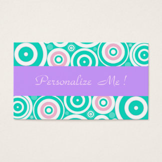 Cartes De Visite Girly Pastel Purple Mint Moderne Mariage tendance 
