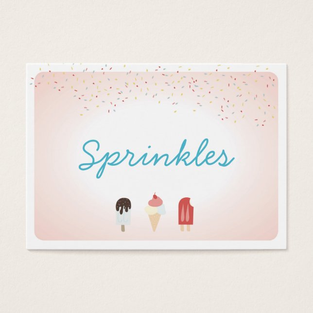 Cartes De Visite Glace Cream party Dessert Buffet Étiquettes de nou (Devant)