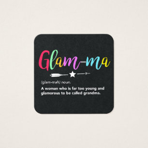 Cartes De Visite Glam-ma, Grand-mère de définition de la glamme