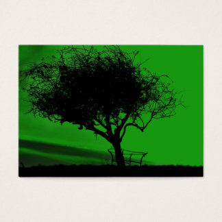 Cartes De Visite Glastonbury Hawthorn. Arbre sur Hill. Noir vert.