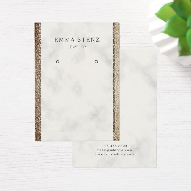 Cartes De Visite Glitter Gold White Marble (Bureau)