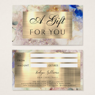 Cartes De Visite Glitter watercolor and Gold Foil Gift Card