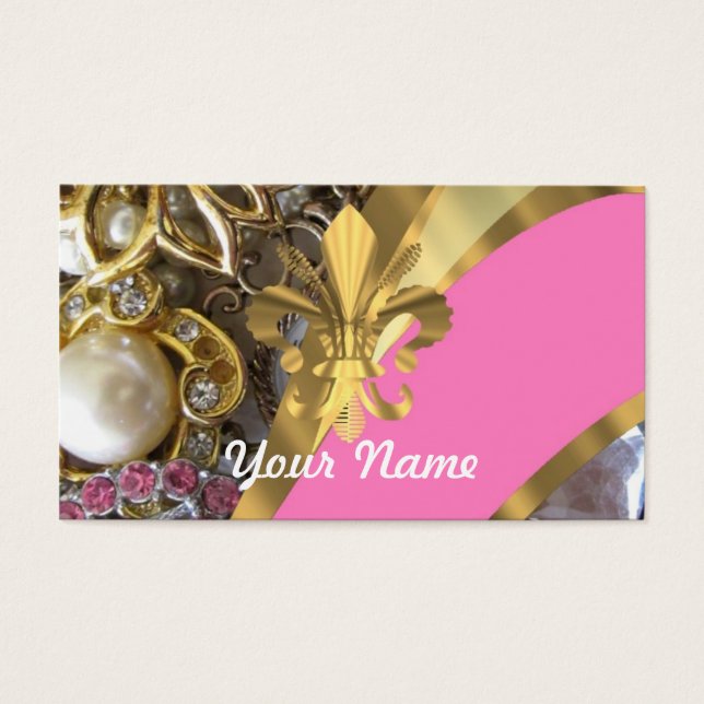 Cartes De Visite Gold bling fleur de lys (Devant)