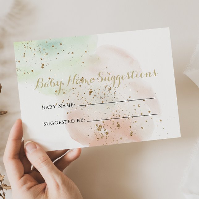 Cartes De Visite Gold Confetti Baby Name Suggestions Card (Créateur téléchargé)