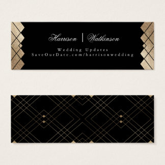 Cartes De Visite Gold Diamond noir Géométrique Mariage Gatsby