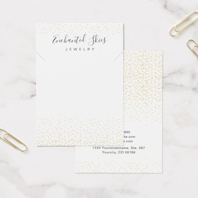 Cartes De Visite Gold Faux Foil Collier bijoux Display Card (Bureau)