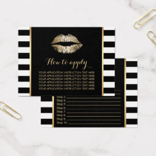 Cartes De Visite Gold Lips Instructions d'application pour les band