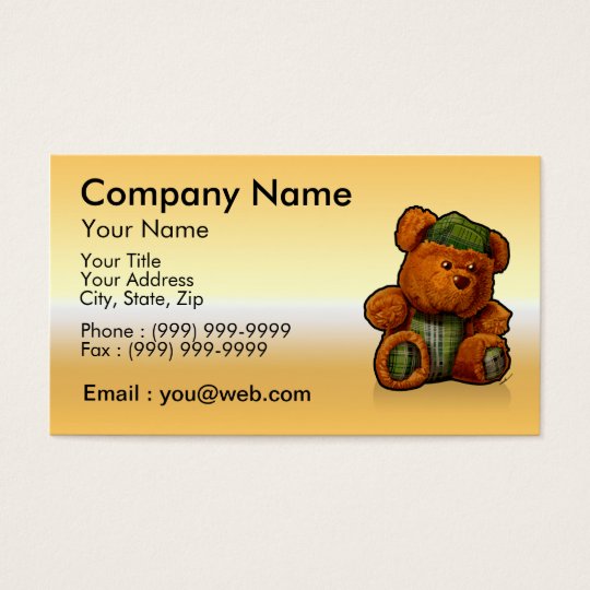 Cartes De Visite gold ours en peluche
