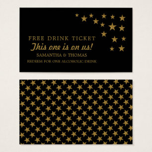 Cartes De Visite Gold Parties scintillant Stars Billet de boisson g